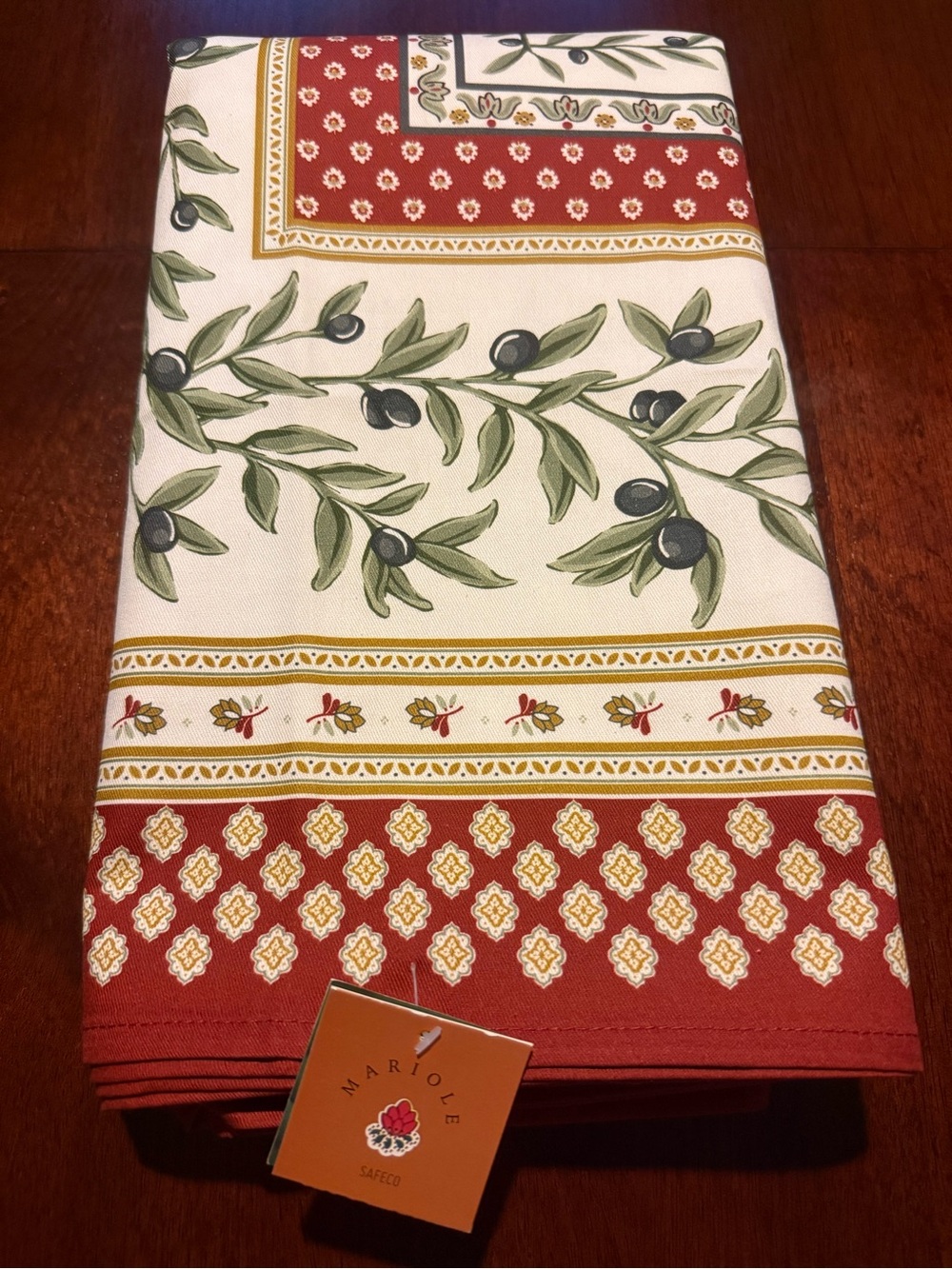 🫒Mariole Safeco Olive Branch Printed Kitchen Table Cloth. Made in France.
